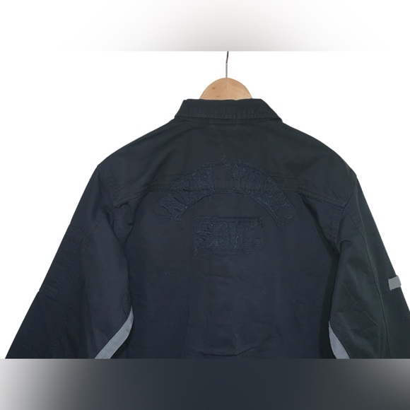 -NWT-Rare Vintage Triple Five Soul Utility Button Down Men's Shirt Black Size XL - Picture 10 of 14